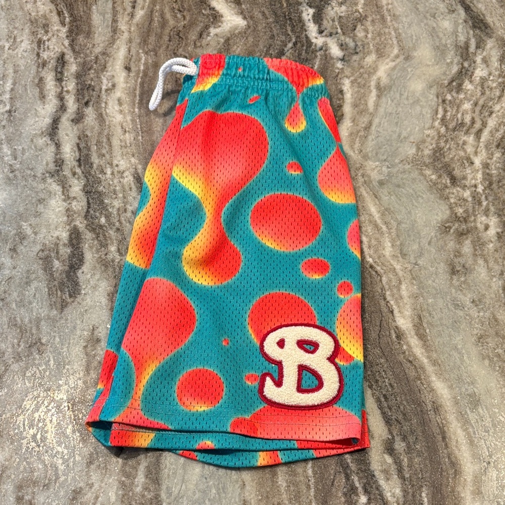 Bucketsquad youth lava print shorts